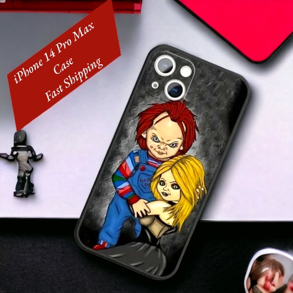 NWT!! Chucky and Tiffany iPhone 14 Pro Max Black Durable Protective Case!! - Picture 4 of 9